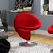 Manhattan Comfort Curl Swivel Accent Chair in Red and Polished Chrome AC040-RD - alternate 4